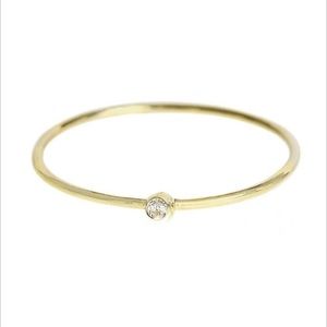 Jennifer Meyer Thin Gold Diamond Ring. Size 8
